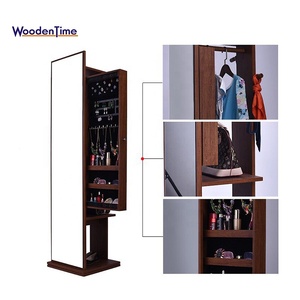 mural accroché rotation de stockage mobile push-sur <span class=keywords><strong>manteau</strong></span> rack/pleine longueur bijoux miroir <span class=keywords><strong>armoire</strong></span> avec garde-robe - Product Image 2