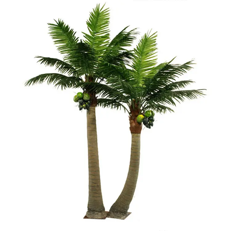 Manufacturer Customize Fiber Reinforced Plastic Green Plant Large Artificial Coconut Palm Tree for Outdoor Decoration