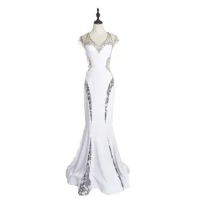 Бисером камень стиля русалки длинное торжественное платье праздничная одежда элегантный Дубае вечернее платье