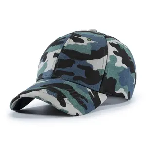 Personalizzato blu nero verde berretto di tela camo basaeball cappello commerci all'ingrosso