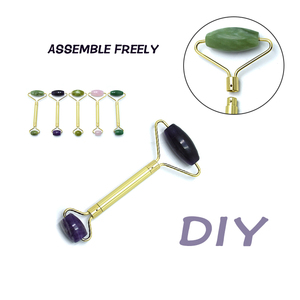 Real Jade Rodillo doble cara masajeador de cuerpo completo de la mandíbula cuello de <span class=keywords><strong>masaje</strong></span> Jadeíta jade rodillo - Product Image 3