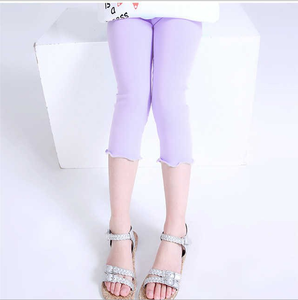 Pantalon d'été pour enfants, leggings pour filles, couleur bonbon, Modal, pantalons à sept points, oreilles en bois, - Product Image 2