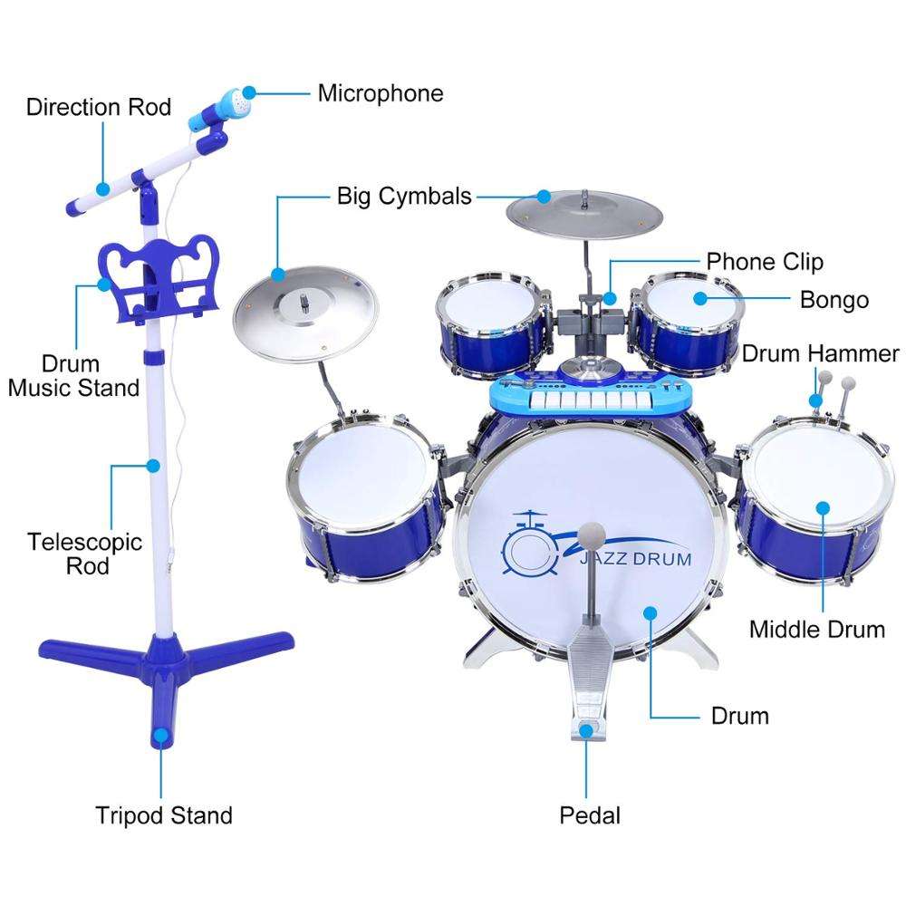 ピアノドラムセットおもちゃ - 子供用電子ロックドラムキーボード付き