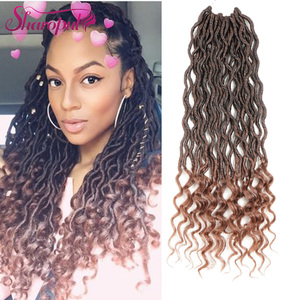 Extensión de cabello sintético Goddess Faux Locs Crochet Twist Braid Dreadlock Weave Fibra de proteína teñida Estilo de cabello africano - Product Image 3