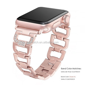 Cristal Bling Bandes pour <span class=keywords><strong>Apple</strong></span> Montre 38mm <span class=keywords><strong>42mm</strong></span> Femmes Or Rose <span class=keywords><strong>Bracelet</strong></span> Interchangeable <span class=keywords><strong>Bracelet</strong></span> pour <span class=keywords><strong>apple</strong></span> <span class=keywords><strong>Watch</strong></span> Series 3 2 1 - Product Image 3