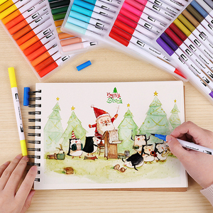 100 Warna Lembut Set Garis Kait Komik, Pena Doodle Ditarik Tangan Cat Air, Pena Kuas Dapat Dicuci, Spidol Seni Khusus - Product Image 3