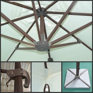 Sombrilla de <span class=keywords><strong>Patio</strong></span> Roma de Aluminio Moderna de Gran Tamaño con Poste Lateral para Jardín, <span class=keywords><strong>Patio</strong></span> o Parque, con Doble Techo y Logotipo - Product Image 5