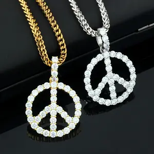 Wholesale round shape design hip hop custom iced out Coin pendant for necklace