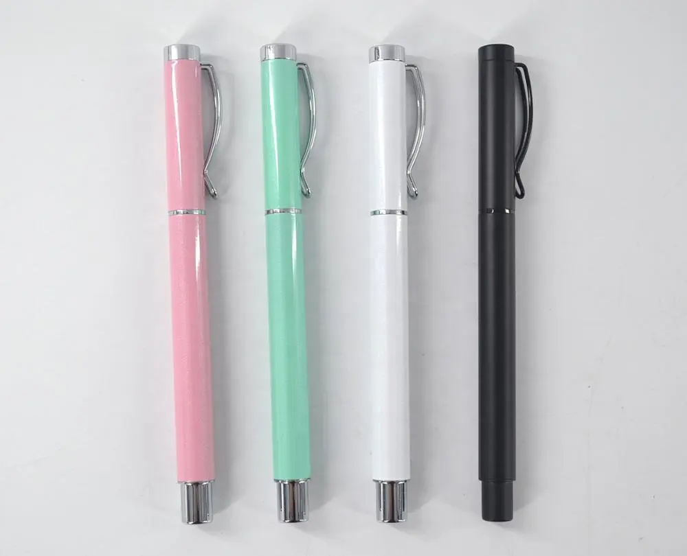 2019 New Cheapest Custom Logo Multi Color Test Good Metal Gel Ink Ballpoint Pen With Cap and clip
