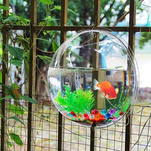 Vis Kom Muur Mount Betta <span class=keywords><strong>Aquarium</strong></span> Ronde Opknoping <span class=keywords><strong>1</strong></span> <span class=keywords><strong>Gallon</strong></span> Bubble Acryl/M