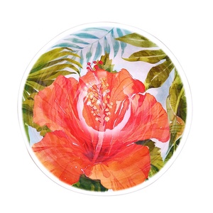 marchandises Offre Spéciale personnalisé imprimer ensembles de vaisselle OEM nordique fleur motif mélamine <span class=keywords><strong>comestible</strong></span> plaques - Product Image 2