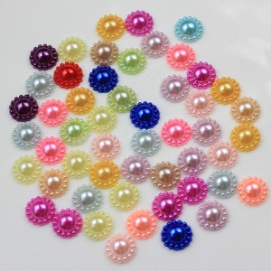 12mm Mixed Colorful <strong>Half</strong> <strong>Plastic</strong> Sunflower <strong>Pearls</strong> Gems Flatback Craft Decoration DIY - Product Image 2