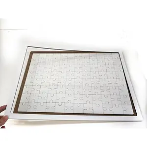 A3 框架拼图拼图打印空白升华木制拼图与框架和托盘