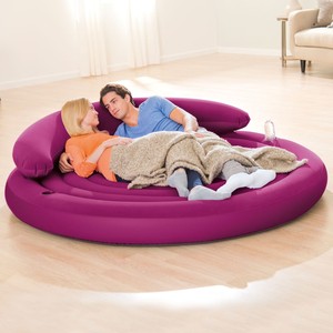 Intex-sofá cama de forma redonda para sala de estar, cama con respaldo y reposabrazos multifunción, 68661 - Product Image 2