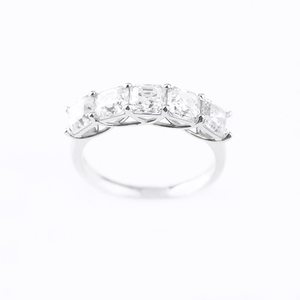 Moissanites Sieraden Asscher <span class=keywords><strong>Ring</strong></span> Verharde 5 Synthetische Asscher Moissanite <span class=keywords><strong>Diamond</strong></span> Stone Ringen of Bands