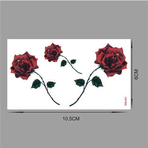 Venta al por mayor color <span class=keywords><strong>rojo</strong></span> rosa flor nueva marca <span class=keywords><strong>de</strong></span> moda impermeable temporal <span class=keywords><strong>de</strong></span> henna tatuaje pegatinas - Product Image 2
