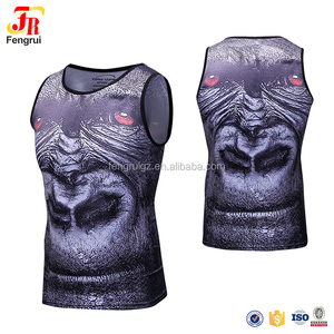 Ropa de los hombres 3 <span class=keywords><strong>D</strong></span> impresión compresión DC Comics Marvel King Kong y Tyrannosaurus rex chaleco para correr - Product Image 6