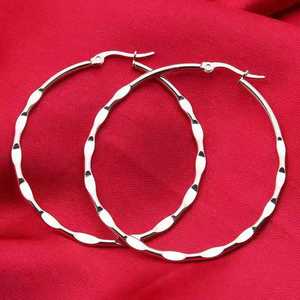 25mm 30mm 40mm 50mm 60mm Custom Large Circle Stainless Steel Earring Silver <strong>Gold</strong> Black <strong>Rose</strong> Plated Twisted <strong>Hoop</strong> - Product Image 5