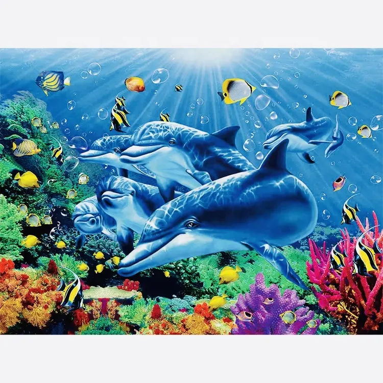 New Design Sea fish Lenticular 3D pictures 3D painting of animal home decoration