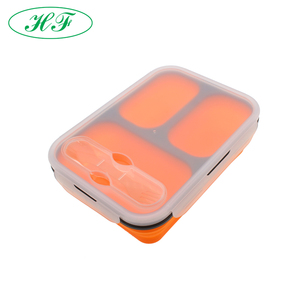 Pliable <span class=keywords><strong>3</strong></span> compartiment En Silicone Pliable Boîte à <span class=keywords><strong>Bento</strong></span> - Product Image 2