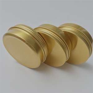 120Ml 120G <span class=keywords><strong>4</strong></span> Ounce Lege Gouden Ronde Metalen Aluminium Pot Pommade Crème Baard Olie Opslagcontainer Blikken Doos Met Schroefdeksel