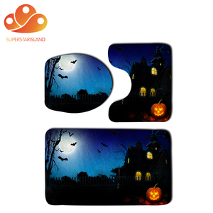 De moda pp 3 pieza suave anti-slip de baño alfombras alfombra de <span class=keywords><strong>juego</strong></span> de halloween - Product Image 1