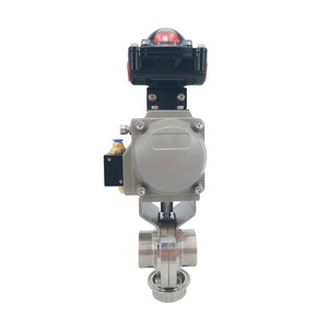 <span class=keywords><strong>Valvola</strong></span> a Farfalla Sanitaria in Acciaio Inox SS304 Saldata con Attuatore Pneumatico a Doppia Azione, Elettrovalvola e Interruttore <span class=keywords><strong>di</strong></span> Fine Corsa - Product Image 3