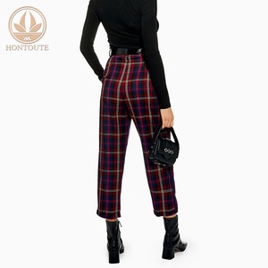 2019 Coton Jean Skinny Écossais À Carreaux À La Mode Femme <span class=keywords><strong>Pantalon</strong></span> - Product Image 4
