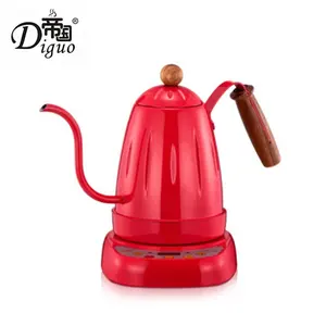 Diguo 700ml 24Oz White Color Electric Stainless Steel Gooseneck Kettle For Tea Coffee With Temperature Setting