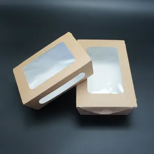 Desechables ensalada de caja de embalaje de alimentos Grado de papel kraft llevar caja de ensalada