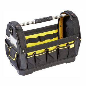 Rigid Frame 18 Inch Open-Top <strong>Tote</strong> <strong>Tool</strong> <strong>Bag</strong> With Steel Handle and Rubber Grip - Product Image 2