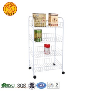 Cina Pasokan Desain Tahan Lama Xistainless <span class=keywords><strong>Steel</strong></span> Dapur Ponsel Sayuran Makanan Dapur Keranjang Perabot Dapur Troli - Product Image 6