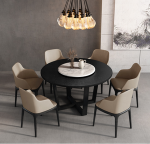 Meubles <span class=keywords><strong>de</strong></span> salle à manger modernes <span class=keywords><strong>de</strong></span> luxe dessus <span class=keywords><strong>de</strong></span> table en marbre cadre en bois massif ensemble <span class=keywords><strong>de</strong></span> tables à manger rondes meubles <span class=keywords><strong>de</strong></span> maison 8 <span class=keywords><strong>chaises</strong></span> en bois 1 pièce - Product Image 3
