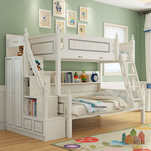 <span class=keywords><strong>Lit</strong></span> superposé convertible multifonction en bois massif de pin blanc pour garçons, <span class=keywords><strong>lit</strong></span> superposé pour enfants avec toboggan et <span class=keywords><strong>tiroir</strong></span> - Product Image 3