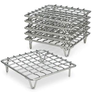 Mini paslanmaz çelik pişirme ve soğutma rafları, 6 Set-küçük Metal Trivet ekran standı yuvarlak tencere, tava, sıcak yemekler