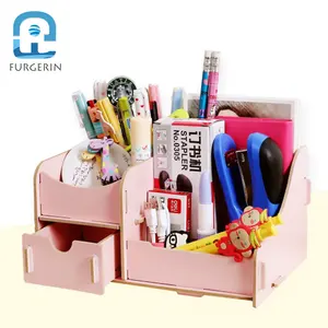 Wooden Box Storage Make Up Storage Organizer Box Jewellery Drawer Organizer Bin DIY Assembly Wood Storage Box For Cosmetics