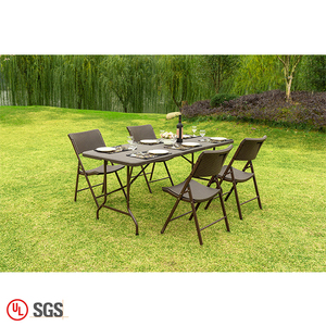 Chaise et table pliante en rotin, ensemble de table, plastique, portable et durable, vente en gros, usine - Product Image 1