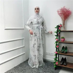 Groothandel 2019 nieuwste moslim vrouwen dubai abaya kaftan stijl sequin wedding party jurken