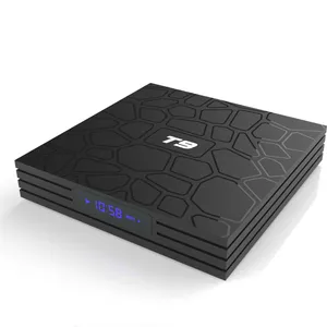 智能电视盒T9 4GB内存64gb/32GB安卓8.1 TVbox Rockchip RK3328 1080P H.265 4K Youtube媒体播放器机顶盒