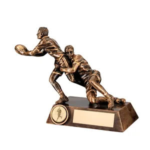 Rugby Player Tackling Figurine Resin Victory Trophy