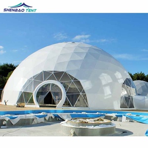 ครึ่งรอบ Clear Roof/โปร่งใส Marquee 10M เส้นผ่าศูนย์กลางขนาดใหญ่ Geodesic Dome เต็นท์สำหรับขาย - Product Image 4