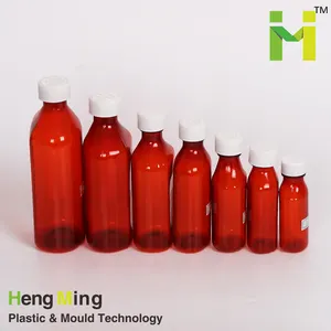 1/2/6/8/12/16 Oz Transparant Amber Huisdier Plastic Flessen Voor Vloeibare Medicatie Met Deksels oval Liquid Fles Sirup Flasche