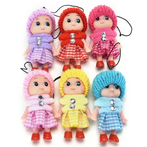 Mini dolls are soft interactive baby dolls in random colors for girls Doll mobile phone pendant