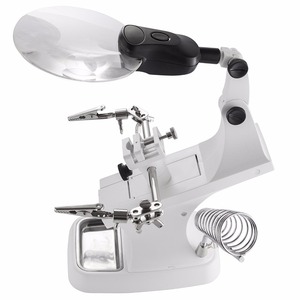 3x 4.5x Tafelvergrootglas Met Ledverlichting Soldeerglazen Ijzeren Stationsklem Vergrootglas Reparatiegereedschap <span class=keywords><strong>Loupe</strong></span> - Product Image 2
