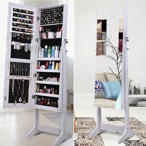 Armadio <span class=keywords><strong>Specchio</strong></span> Portagioie Autoportante all'Ingrosso, <span class=keywords><strong>Specchio</strong></span> a Figura Intera con Organizer Portagioie per Camera da Letto - Product Image 4