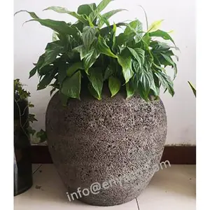 Garden Plant Pot Vintage Stone Garden Concrete Cement Flowerpot Fiberstone / Polystone Vase Outdoor Large Planters Pots For Plants