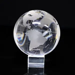 Crystal Globe With Word Map Glass Globe Award Crystal Glass Earth Globe