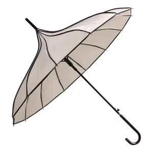 LOTUS New Styles Modischer 21-Zoll-PU-Griff Weißer Hochzeits-Regenschirm für Frauen