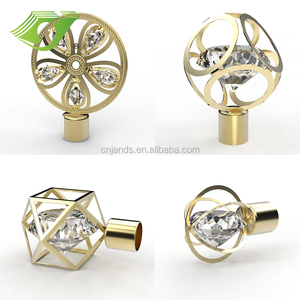 ZN-F0011 cristal ellipsoïde tringle à rideau de fer embouts, métal tête de rideau, rideau faîteaux - Product Image 2