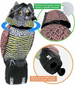 Espantapájaros de Plástico Sólido con Forma de Búho o Águila, Control de Plagas de Aves, Ecológico, con Cabeza Móvil - Product Image 4